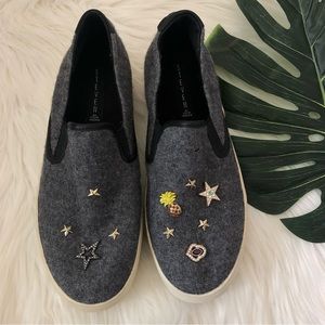 Steven by Steve Madden Studded Grey Slip-on Shoes size 10